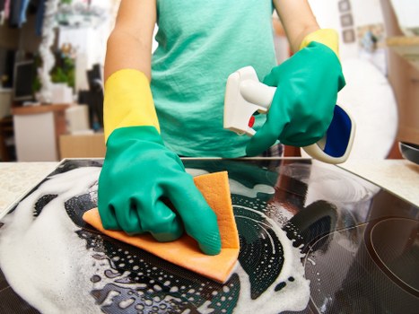 Carpet cleaning workspace kept safe around furniture