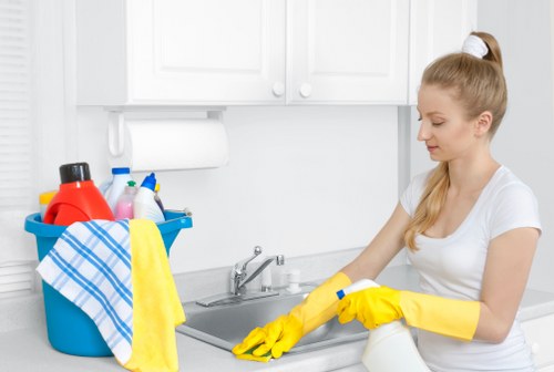 Carpet cleaning team working on a West Harrow home interior